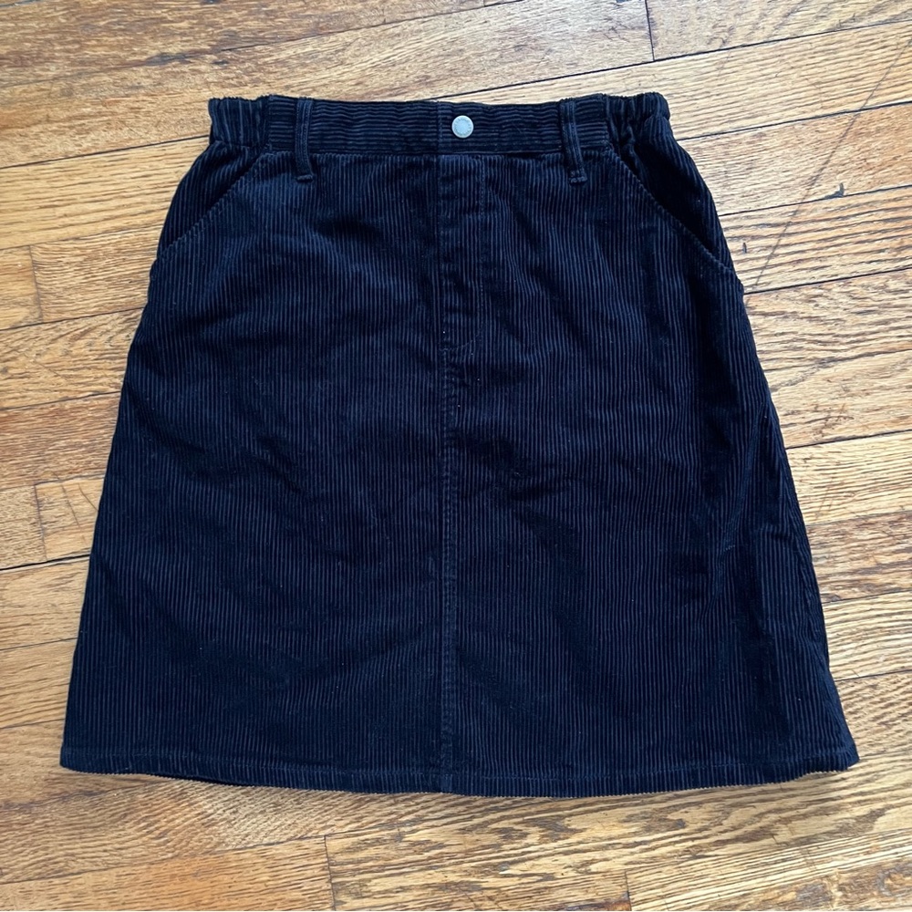 Uniqlo Navy Corduroy A-line Skirt Kids 13/Adult XS-S